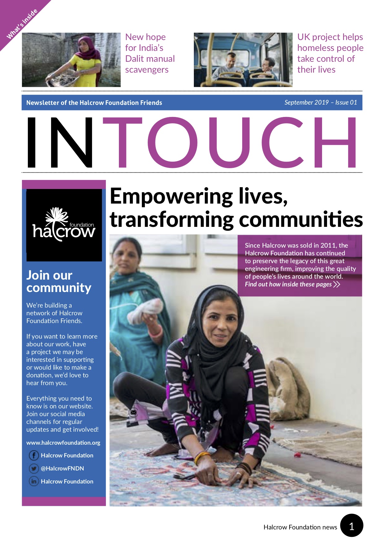 Halcrow Foundation In Touch newsletter